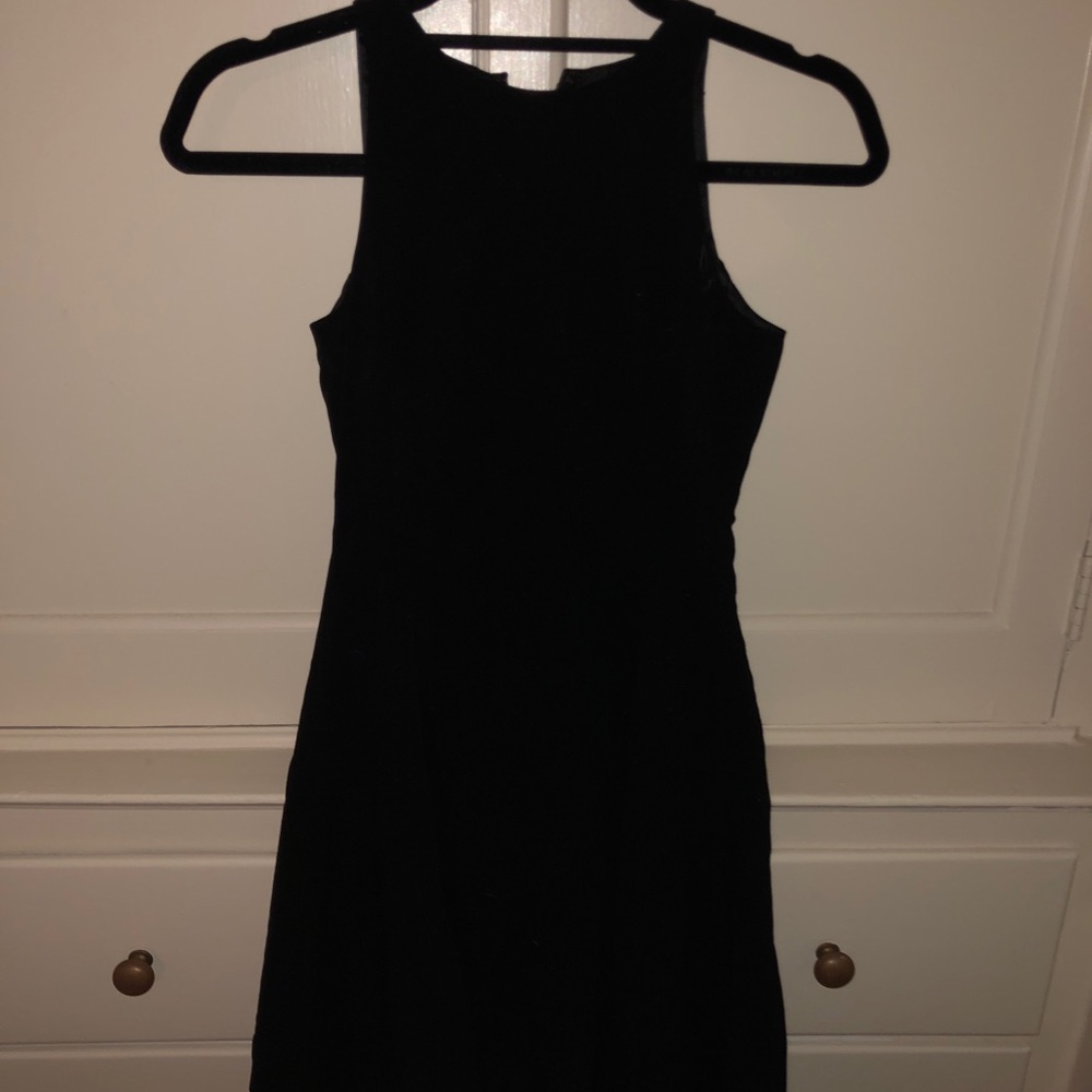 Black, sleeveless dress
